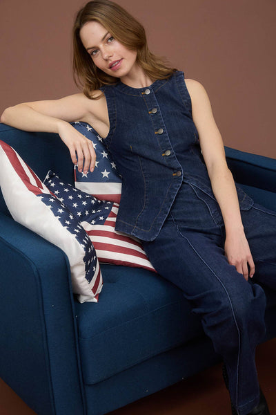 Sleeveless Denim Vest