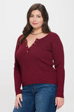 Plus Long Sleeve Henley Top