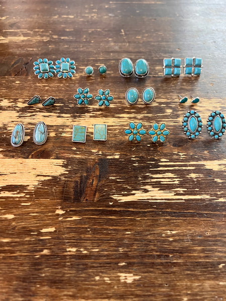 Turquoise stud earrings