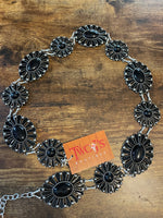 Black stone concho belt