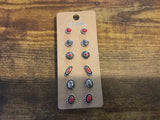 Red Stone Earring Set