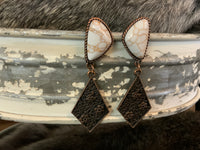 Stone Rhombus Drop Earring