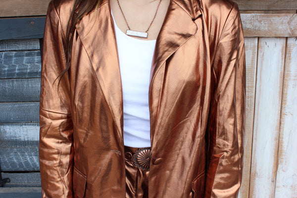 Bronze metallic blazer