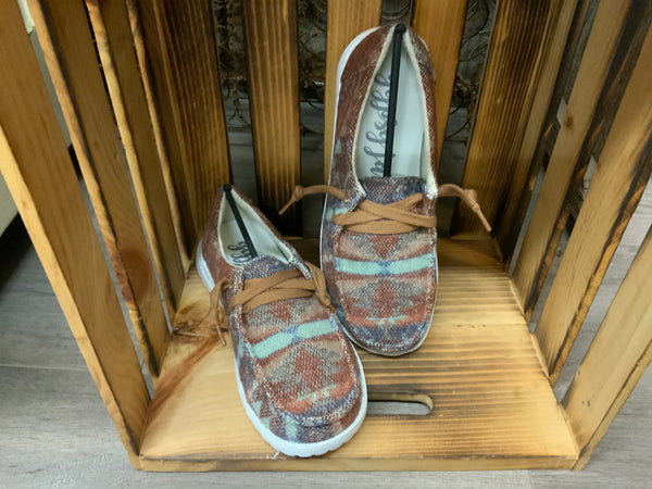 Aaliyah rust print casual shoe