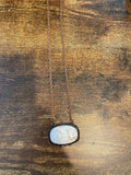 Oval Stone Chain Necklace