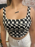Chelsey checkered corset top