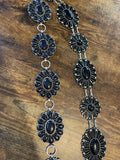 Black stone concho belt