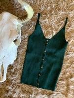 The Cora Forest Green Thin Strap Top