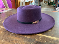 Two Tone Felt Hat w/Buckle