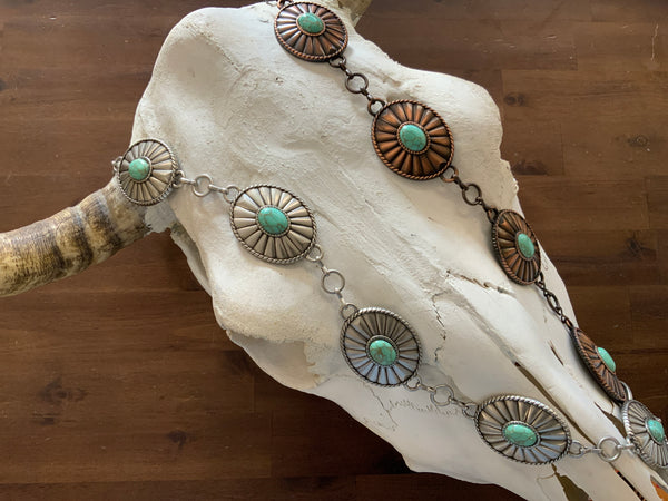 Small Oval Turquoise Concho Belt