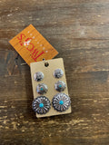 Turquoise Stone Three Earring Set