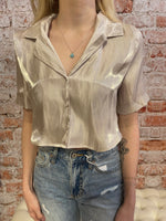 Mariah Cropped Button Up
