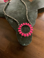 Navajo Bead Short Necklace with Pendant