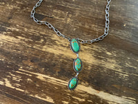 Paper Clip and Stone Lariat