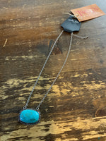Oval Stone Chain Necklace