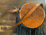 Canteen W/Fringe Hide and Leather Purse