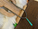 16 inch Navajo pearl with stone pendant