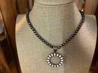 Navajo Bead Short Necklace with Pendant