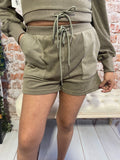 Olive terry shorts