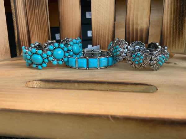 Turquoise stone elastic bracelet