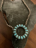 Navajo Bead Short Necklace with Pendant