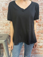 Racquel ribbed band tee