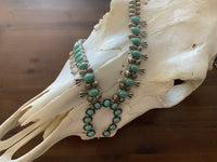 Oval stone 15 squash blossom necklace