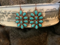Fishhook stone flower earrings