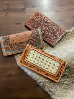 Tooled single snap wallet