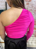 Fay fitted one shoulder top