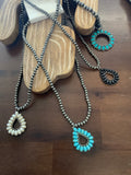 Navajo Bead Short Necklace with Pendant