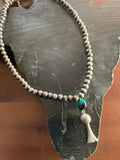 16 inch Navajo pearl with stone pendant