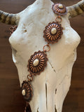 Stamped Oval Concho Belt with Stone