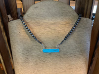 16 inch Navajo pearl with stone pendant