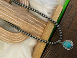 16 inch Navajo pearl with stone pendant