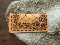 Tooled single snap wallet