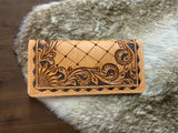 Tooled single snap wallet