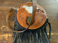 Canteen W/Fringe Hide and Leather Purse