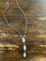 Paper Clip and Stone Lariat