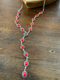Stone and Chain Lariat Necklace