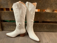 Brandy white western boot