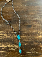 Paper Clip and Stone Lariat