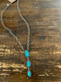 Paper Clip and Stone Lariat