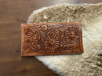 Tooled single snap wallet