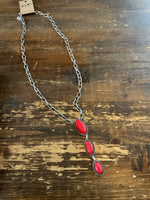 Paper Clip and Stone Lariat