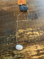 Oval Stone Chain Necklace