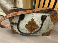 Tooled Leather and Hide Tote