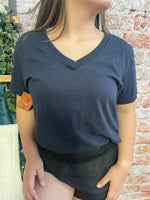 Racquel ribbed band tee