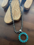 Navajo Bead Short Necklace with Pendant